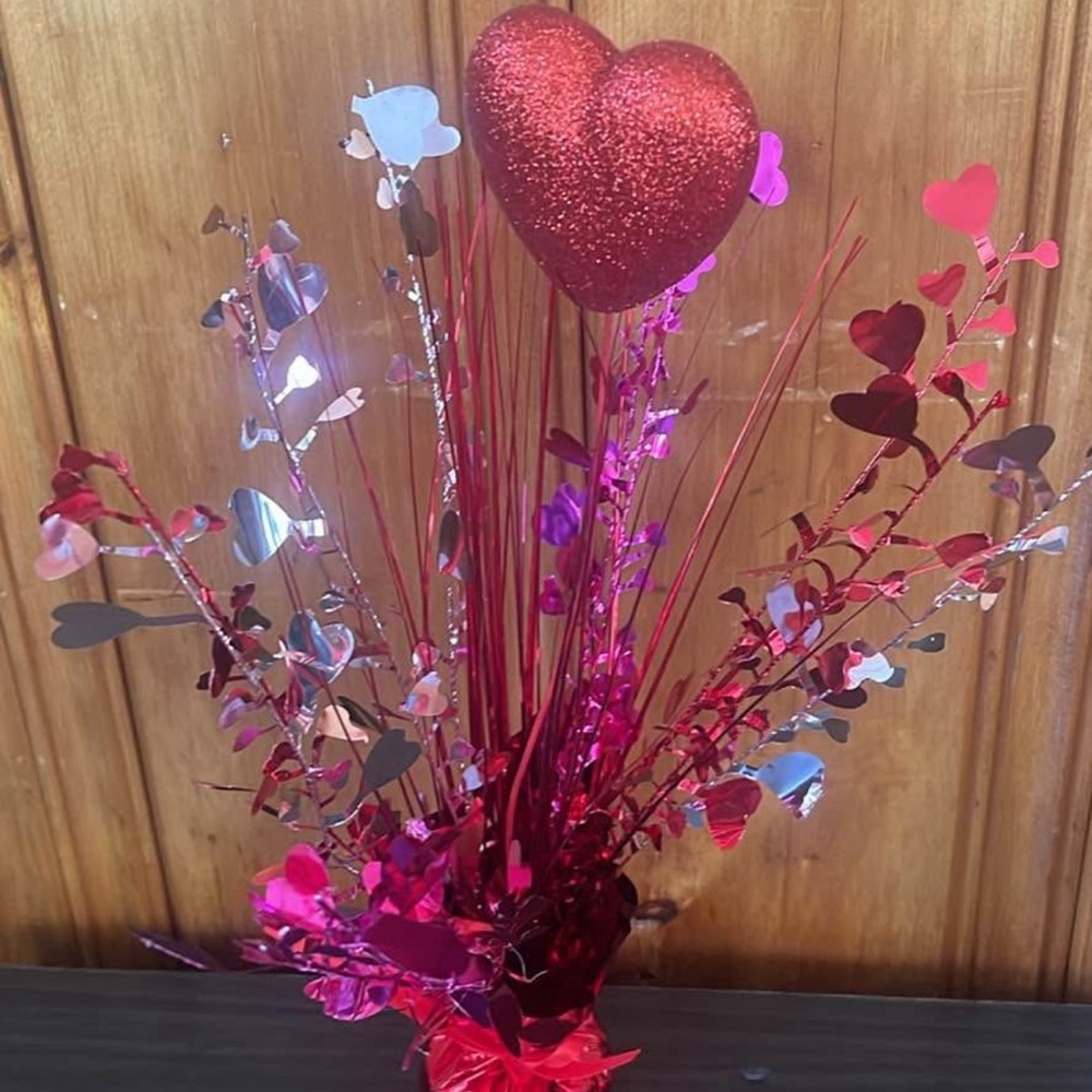 10 Red Heart Glitter Bouquets